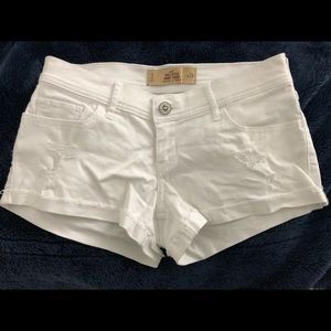 Hollister White Denim Shorts